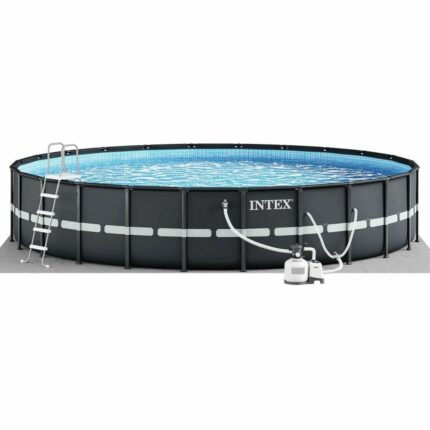 Intex Ultra Frame 26 Foot x 52 Inch Round Above Ground Outdoor Swimming Pool Set